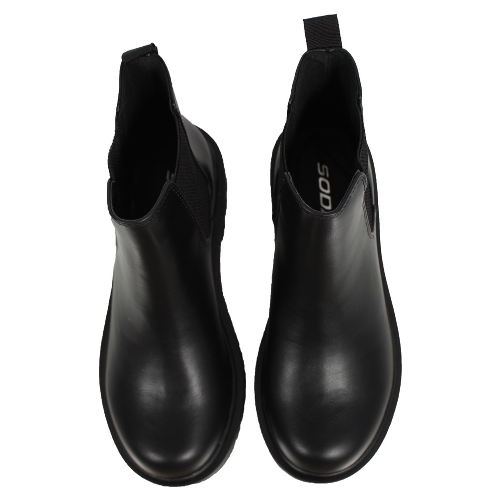 Black Round Toe Chelsea High Top Platform Ankle Boot - Picture 4 of 7